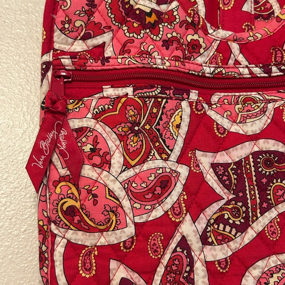 Vera Bradley Red and Pink Travel Bag with Quilted Paisley Design - Picture 3 of 6